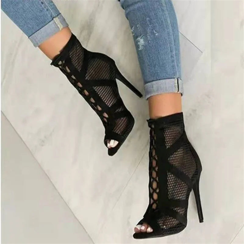 Sandales Rebelle Elite Femme à Talons Hauts – Lacets Croisés